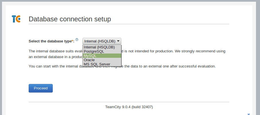 Install and configure TeamCity 9 images/11-install-and-configure-teamcity-9-linux-mint-ci-server/210-teamcity-database-connection-setup.png