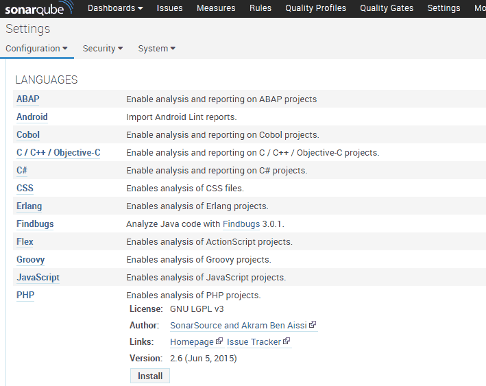 Analyse a Laravel 5 (PHP) project with SonarQube images/14-analyse-php-laravel-5-project-multilanguage-with-sonarqube/246-sonarqube-install-plugins.png