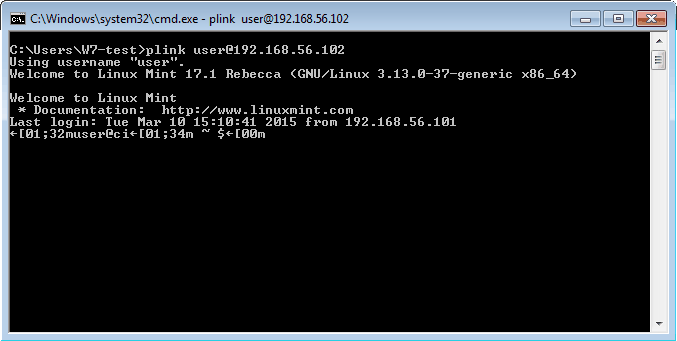Instalar SSH e Git em Linux (Integração contínua parte 2) images/09-instalar-ssh-git-linux-configurar-maquina-desenvolvimento-windows-integracao-continua/190-test-ssh-with-plink.png